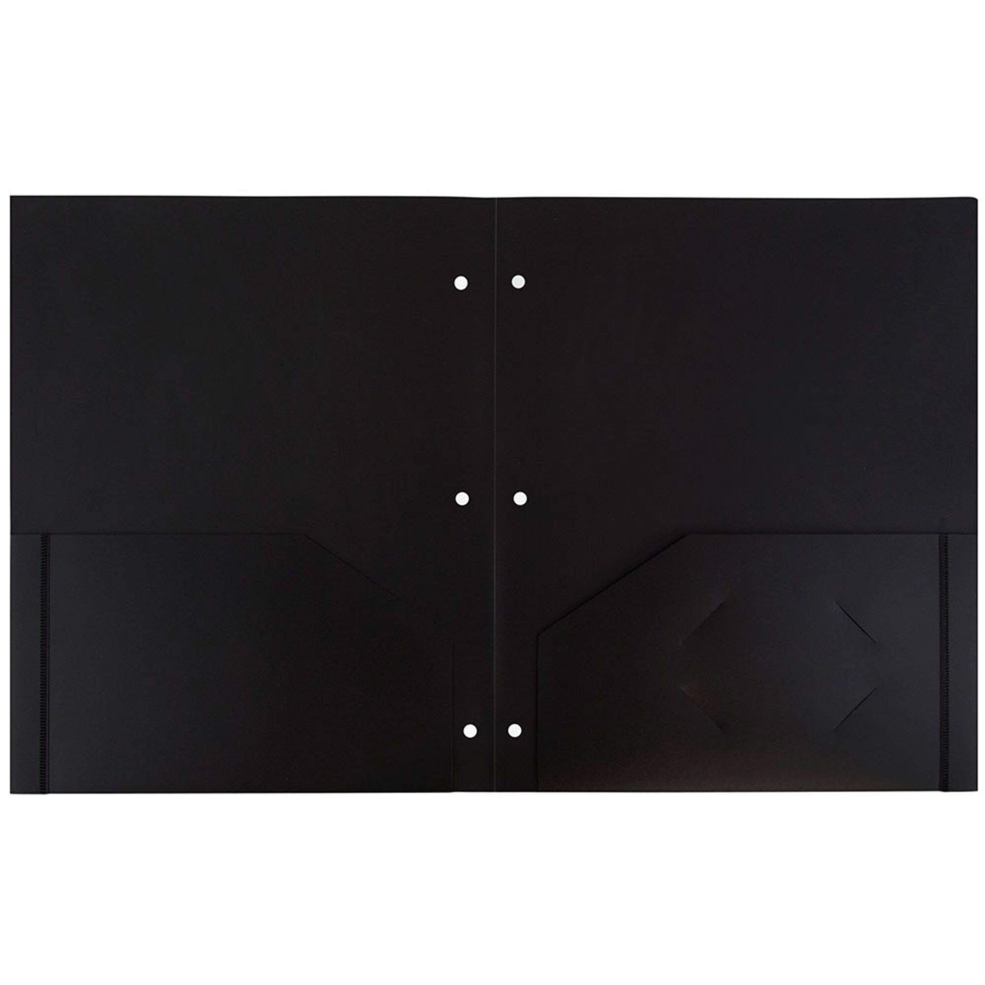 JAM Paper 3-Hole Heavy Duty Plastic Pocket Folder